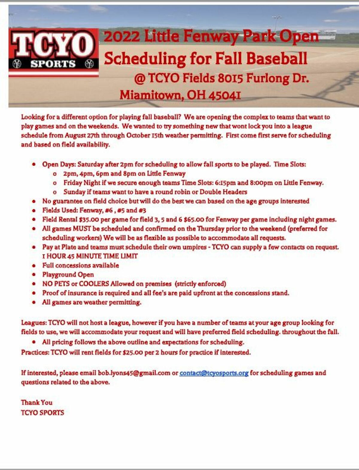 Sports Baseball Taylor Creek Youth Organization